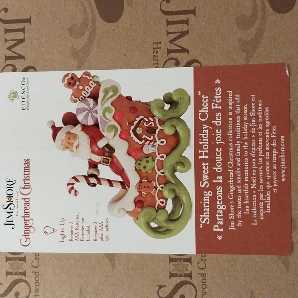 Jim Shore Gingerbread Christmas Sharing Sweet Holiday Cheer Lights Up NEW
